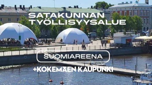 Kuva Porin kaupungin etelärannasta ja tekstiä tapahtumasta päällä.